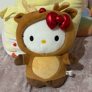 Hello Kitty Reindeer Plush - Brown and Red
